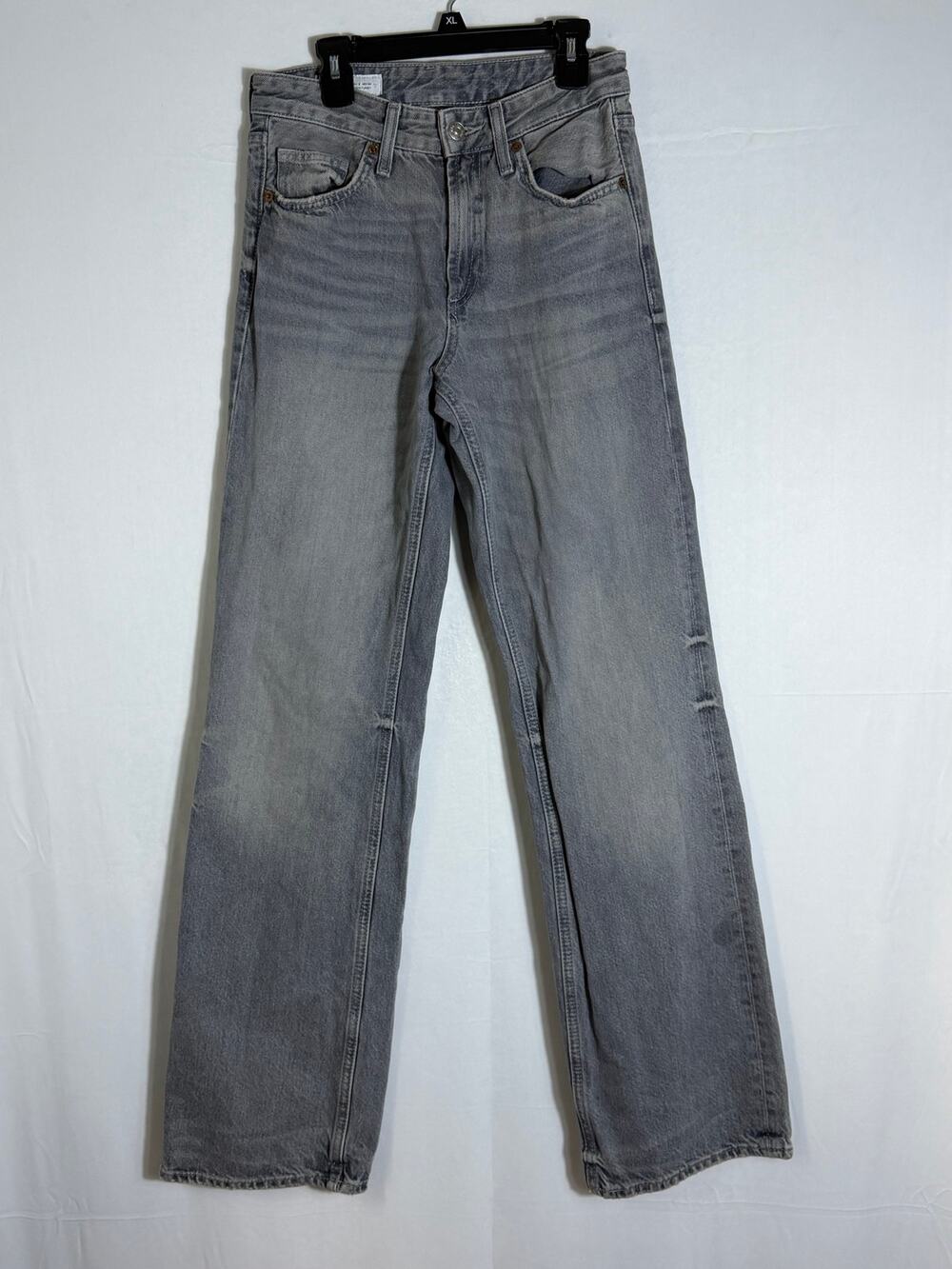 Zara Gray Wash High Rise Straight Leg Jeans Size 2 Juniors 5 Pocket